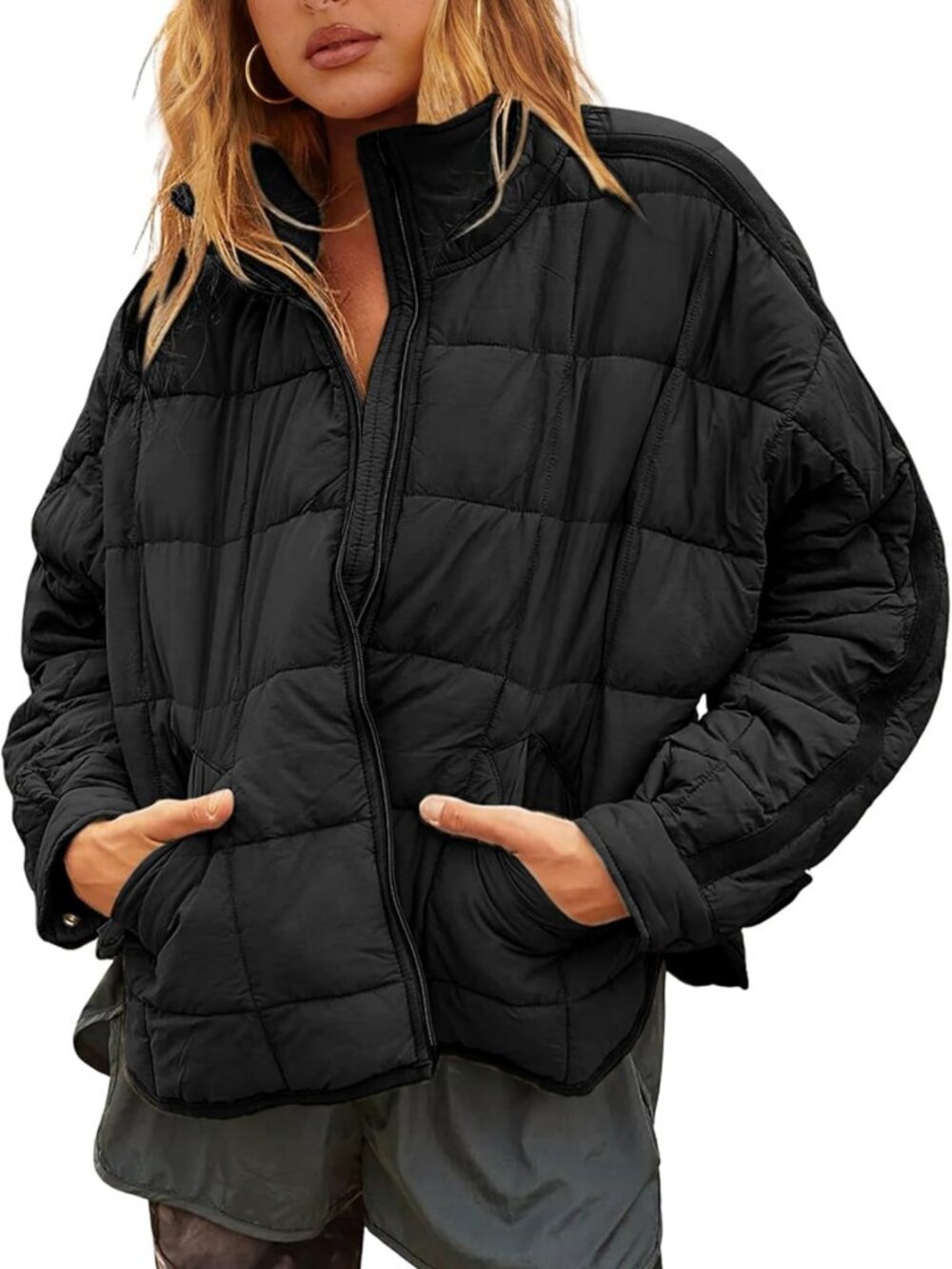 Lightweight Oversized Quilted Puffer Jacket for Women - Stylish & Cozy Outerwear